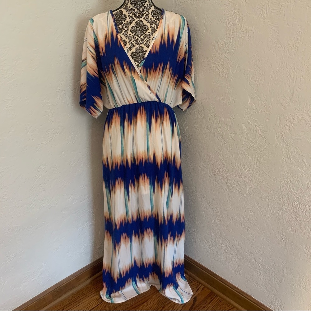Pink Owl Double V Maxi dress